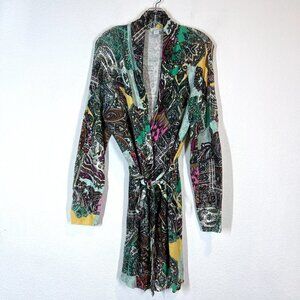 Sundance Cardigan Jacket Kimono Patchwork Paisley Linen Blend Medium